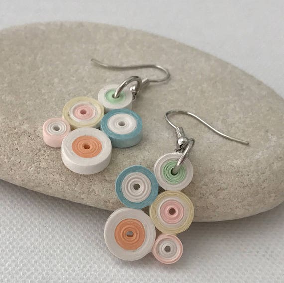 Paper earrings. Handmade paper jewellery. Jewelry. Quilling