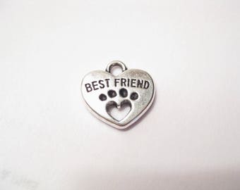Puppy Love! Oxidized Cutout Heart Dog Charm main image 1