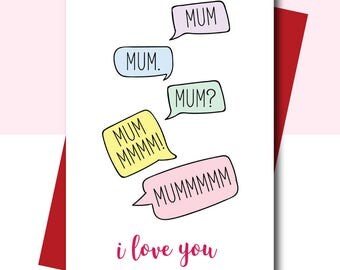 Card for Mum, Mum Birthday card, Funny Mum Birthday card, Thank you card for Mum, Mum i love you card, funny card for mom, mom birthday card