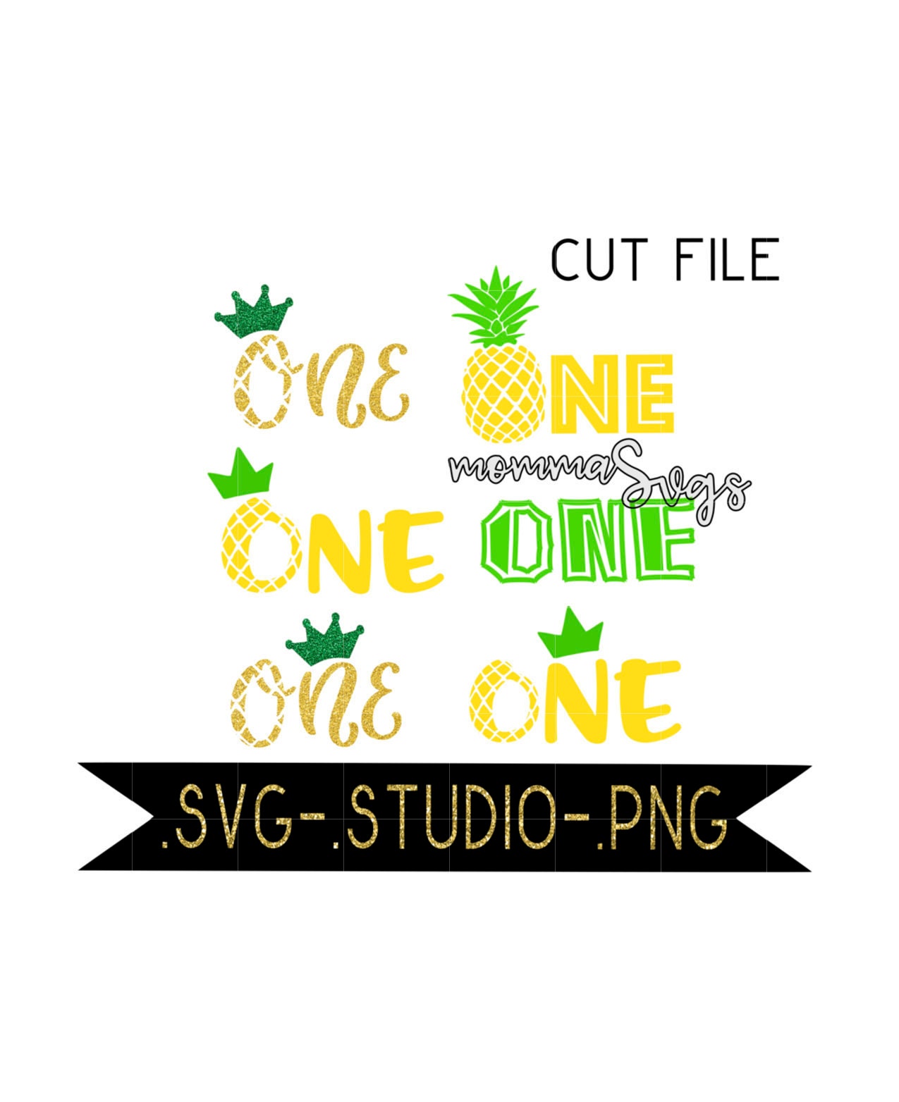 Download One Pineapple Svg, Pineapple One Svg, Luau Svg Studio, Png ...