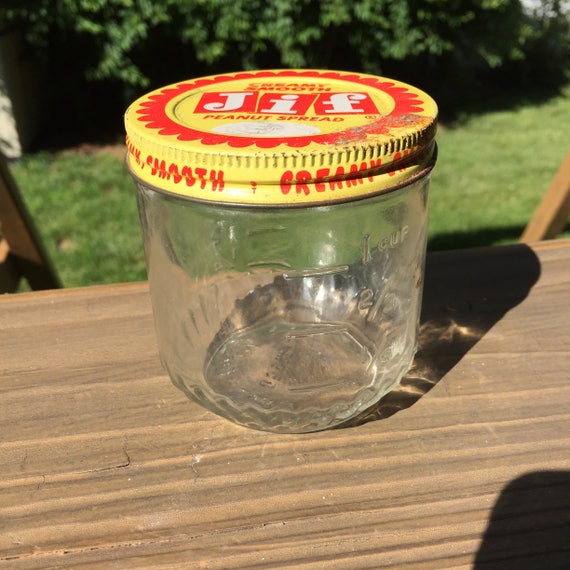 Vintage Glass Jar Jif Peanut Butter 1940s