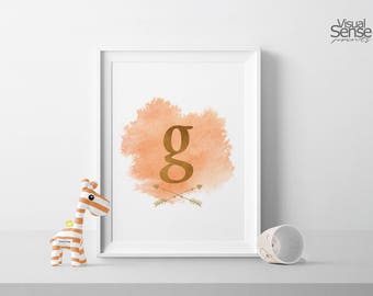 Personalized Name Print, Custon Name, Nursery Art, Digital Poster, Monogram Watercolor, Child Room, Decoration Nursery, BG002