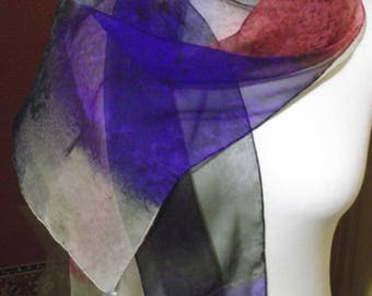 Hand-painted silk scarf