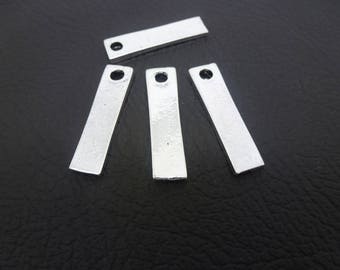 4 rectangle charms, geometric 31 * 8mm old silver (8SBA28)