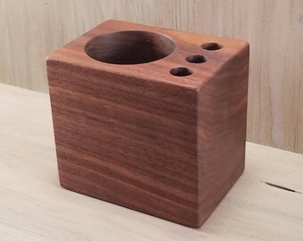 Walnut Desk Caddy-Small, Pencil Holder, Paint Brush Holder, Desk Organizer