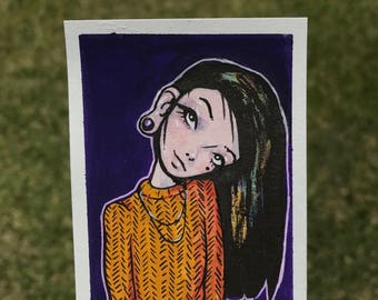 Original ACEO Card - Watercolor & Gouache Miniature Painting