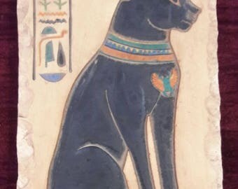 Art Bookmark Cat Goddess Bast canvas printed bookmark 2x6