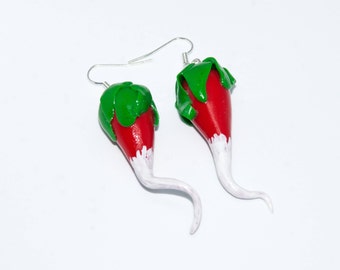 Luna Lovegood's Radish Earrings | Polymer Clay | Harry Potter | Ravenclaw