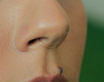 Fake Septum / gold fake septum ring / fake septum hoop 22g / tiny fake septum / fake septum / thin fake septum / nose septum fake