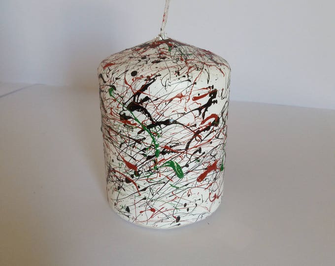 Personalized hand-painted candle