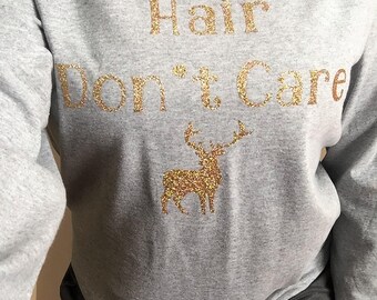 Hunting Hair Don't Care Tank Top with Deer Deer Hunting