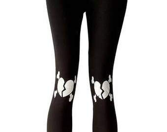 Agoraphobix Broken Heart Knee Pad Print punk leggings