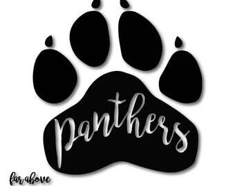 Panther Paw School Team Pride Mascot SVG, EPS, dxf, png, jpg digital cut file for Silhouette or Cricut