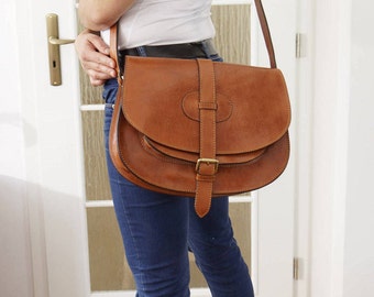 Leather Saddle Bag, Leather Messenger Bag, Leather bag, Leather Messenger, Leather Purse, Leather Cross-body Bag, IPhone case,Goldmann S,tan