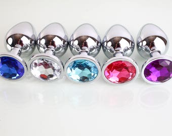 Large Stainless Steel Jeweled Butt Plug Bdsm Anal Play Kink Fetish Sex Toys Mature