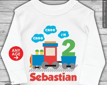 Train Birthday Shirt or Bodysuit - Personalized with ANY Name and ANY AGE
