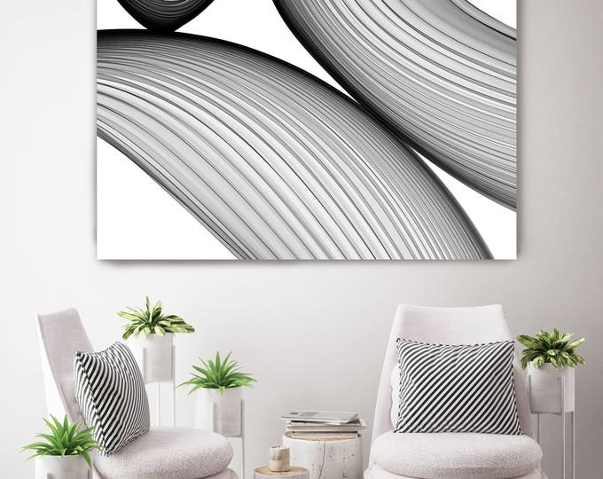 ORL-6034 Abstract Black and White 21-38-14. New Media Abstract Black and White Canvas Art Print, Canvas Art Print up to 50" by Irena Orlov