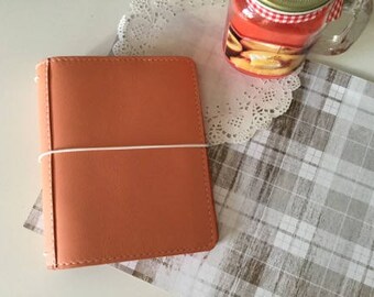 Peach Leather Traveler's Notebook Cover NAYAdori /Midori style notebook cover/ Leather Journal / Fauxdori/ Wide Fit