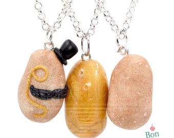Potato Necklace, Fake Food Jewelry, Miniature Food Necklace, Potato Charm, Polymer Clay Jewelry, Customizable Necklace, Clay Food Charm