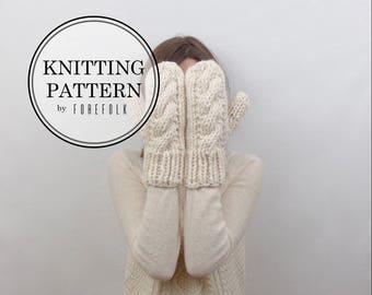 Knitting Pattern | Chunky Cable Knit Mittens | THE CARDIFFS Instant Download