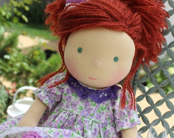 Waldorf doll, 12.5" tall doll steiner doll, organic doll,fabric doll, cloth doll, handmade