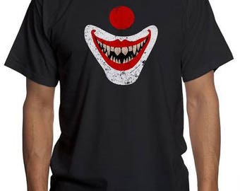 Pennywise IT Clown Evil Smile | IT Horror Scary Movie Floating Face Shirt | Stephen Kings IT the Dancing Clowns T Shirt | Killer Clown Tee