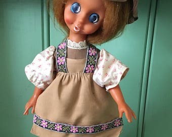Beautiful 1970s vintage musical doll