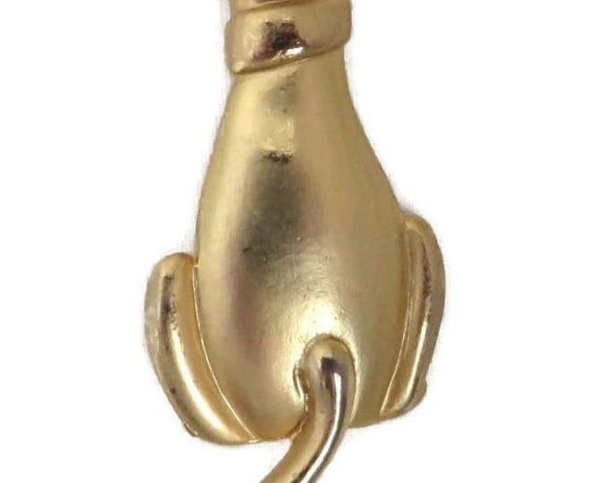 Cat Brooch, Vintage Jewelry, Don-Lin Brooch, Vintage Satin Gold Tone Kitty Pin, Signed Designer Jewelry, Perfect Gift, Gift Box Cat Brooch, Vintage Jewelry, Don-Lin Brooch, Vintage Satin Gold Tone Kitty Pin, Signed Designer Jewelry, Perfect Gift, Gift Box