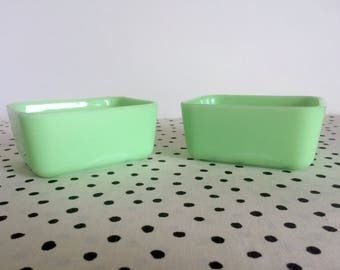 Vintage McKee Jadeite Refrigerator Dishes, McKee Jadite, Rectangular Refrigerator Containers, 1950s Jadeite Dishes, Rectangular Jadeite Dish