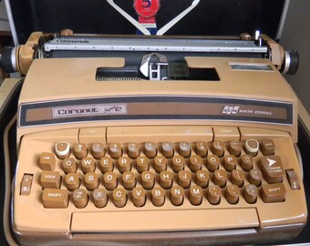Sale! Smith Corona PORTABLE ELECTRIC TYPEWRITER Coronet Super 12 Coronomatic Power Return Case Mad Men Mid-Century