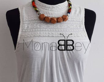 Collier en tissu wax, collier wax, african fabric necklace for women, bijoux wax, collier wax, bijoux ethniques, cadeau pour femme