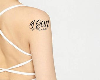 Temporary Tattoo Quote I CAN 2 Calligraphy Girlfriend Daughter Motivation Set Temporary Tattoo Quote I CAN 2 Calligraphy Girlfriend Daughter Motivation Set