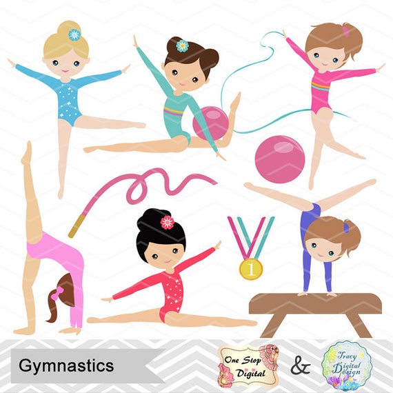 Gymnastics Digital Clipart Digital Girls Gymnastics Clip Art