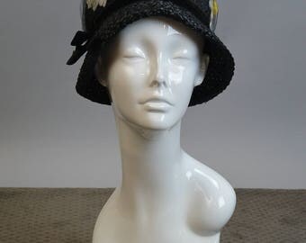 60s Mod Hat// Vintage Cloche Hat// Mod Hat