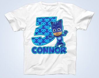 Catboy Birthday Shirt, PJ Masks Birthday shirt, Super Hero Birthday Shirt, Party Shirt