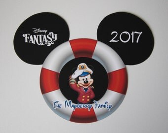 Disney Cruise Line - Mickey Family Door Magnet - Life Preserver