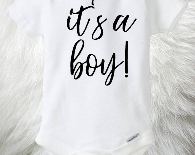 Gender Reveal baby boy Onesie® It's a Boy baby Onesie®, Photo Prop Onesie®, Gender Reveal idea, Social Media reveal, Baby Announcement, Blue