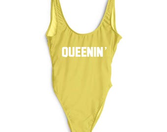 Queenin' Swim. Fun Bathing Suit. Beach Bathing Suit. Bathing Suit. Queenin' Bathing Suit. Queenin' Swimsuit. One Piece.
