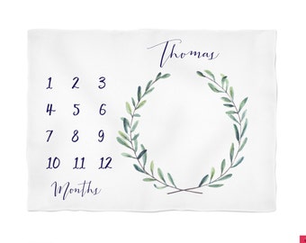 Monogramed Baby Blanket Baby boy Blanket, Personalize Baby Blanket Baby Milestone Blanket, Watch Me Grow Blanket, Tribal Boho Arrows Blanket