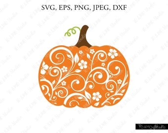 Lace Pumpkin SVG, Pumpkin Svg, Halloween Svg, Pumpkin Clipart, Thanksgiving SVG, Cricut, Silhouette Cut Files