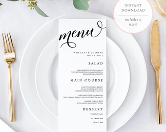 Editable Menu Template. Printable Menu Template. Editable Menu. Printable Menu. Editable Menu Cards. Wedding Menu Template. PDF Menu. (BR)
