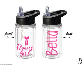 Flower Girl Gift - Flower Girl bottle, Petal Patrol bottle gift, Personalized Kids Water bottle, Will You Be My Flower Girl (BT012)
