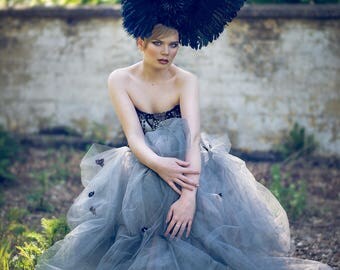 Winged Rose 'Cygnus' Large Couture Statement Headdress