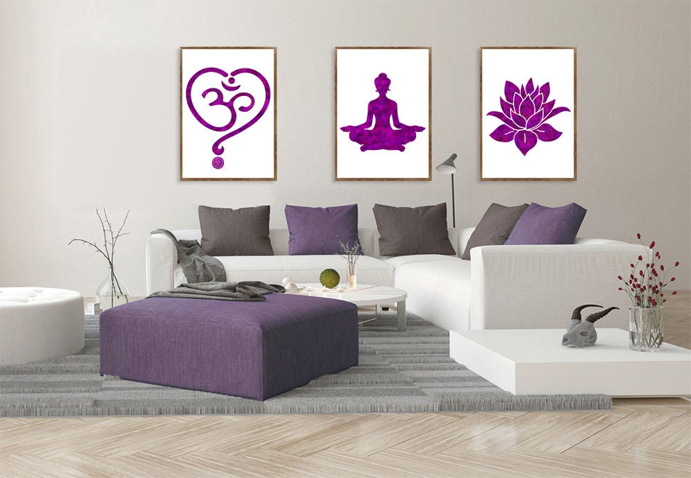 Yoga Studio Decor, Wall Decor Living Room, Art Print Meditation ... Yoga Studio Decor, Wall Decor Living Room, Art Print Meditation ...