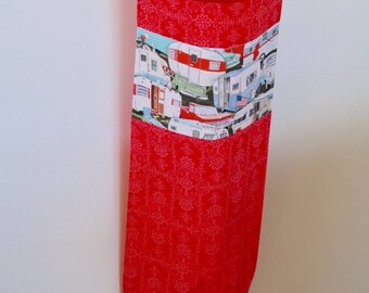 Vintage caravan plastic bag holder. Handmade.