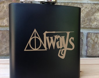 Always - Harry Potter Themed Engraved Single Flask - Wedding Gift - Bridal Gift - Grooms Gift - SHIPS from the USA