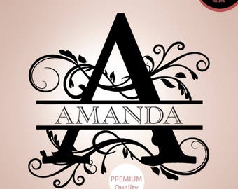 SALE - Split monogram letters, svg cut files, digital svg letters, cutting file, svg font, cricut maschine, dxf, silhouette INSTANT DOWNLOAD