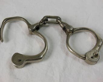 Police Hand Cuffs From 1899, Police Costume Cuffs, Antique