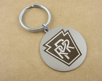 Free Shipping - PA Railroad Logo Stainless Steel Engraved Key Chain, Key Ring, PA Railroad, Key Chain, Key Ring
