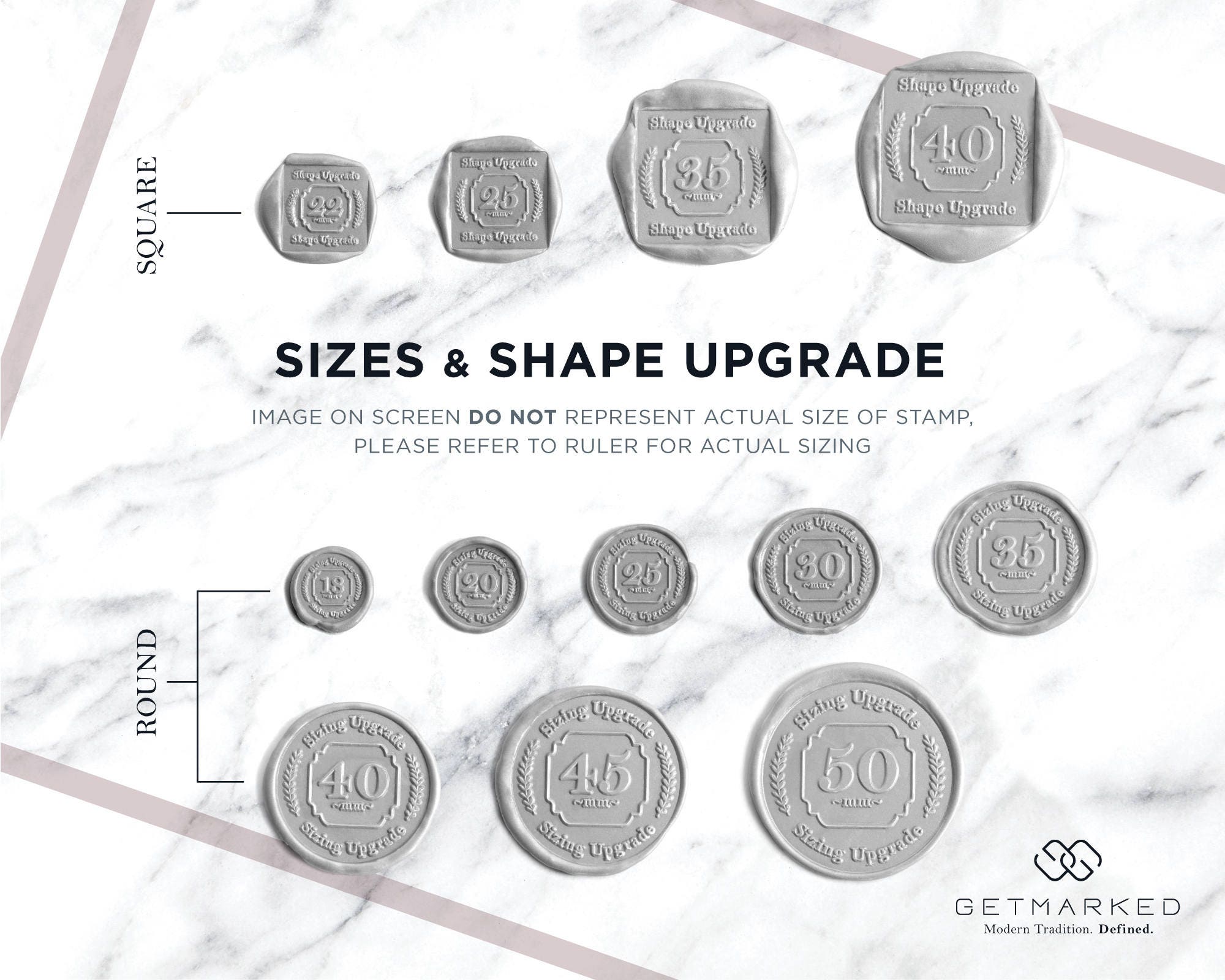 Size/Shape Upgrade for Customized Wax Seal Stamp UP0002